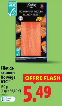 Lidl Deluxe Filet de saumon norvège ASC offre