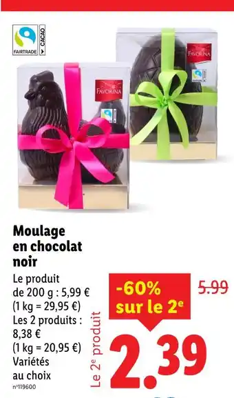 Lidl Favorina Moulage en chocolat noir offre