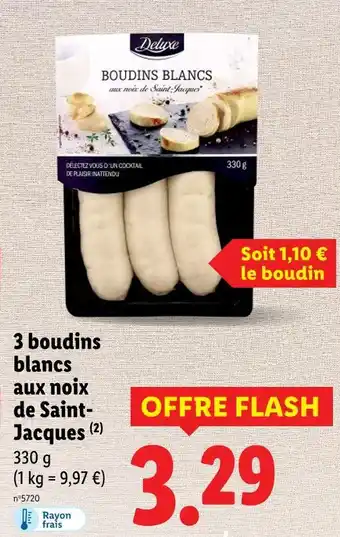 Lidl Deluxe Boudins blancs aux noix de saint-jacques offre