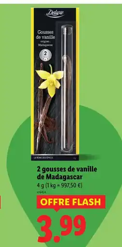 Lidl Deluxe 2 gousses de vanille de Madagascar offre