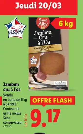 Lidl Saint Alby Jambon cru à l’os offre