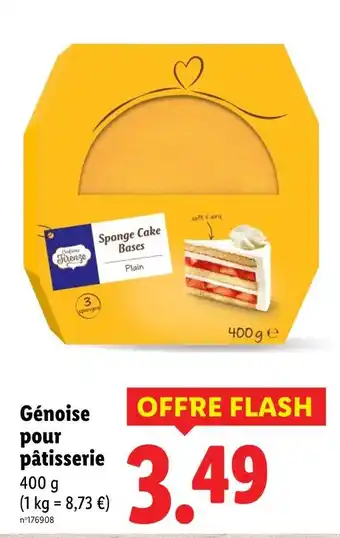 Lidl Génoise pour pâtisserie offre