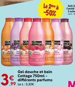 Maxi Bazar COTTAGE Gel douche et bain 750ml - différents parfums offre