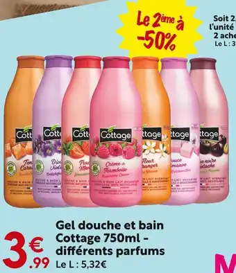 Maxi Bazar COTTAGE Gel douche et bain 750ml - différents parfums offre