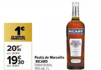 Carrefour Market Pastis De Marseille Ricard offre