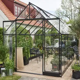 Gamm vert Serre Qube verre trempé avec embase 13 m² - Halls offre