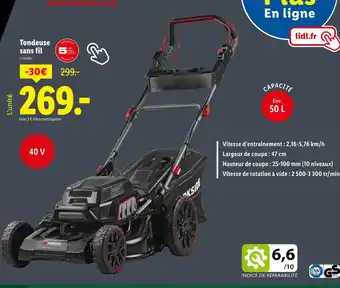 Lidl Parkside Tondeuse sans fil offre