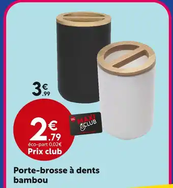 Maxi Bazar Porte-brosse à dents bambou offre