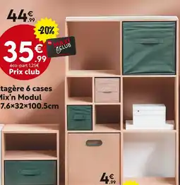 Maxi Bazar Étagère 6 cases Mix’n Modul 67.6x32x100.5cm offre