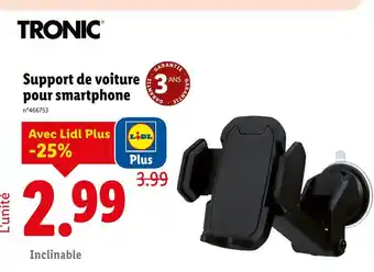 Lidl TRONIC Support de voiture pour smartphone offre