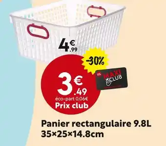 Maxi Bazar Panier rectangulaire 9.8L 35×25×14.8cm offre