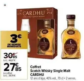 Carrefour Market Coffret Scotch Whisky Single Malt Cadhu offre