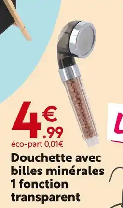 Maxi Bazar Douchette avec billes minérales 1 fonction transparent offre