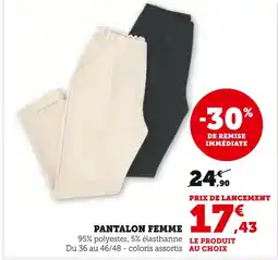 Super U Pantalon femme offre