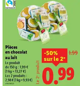 Lidl au lait Pièces en chocolat offre