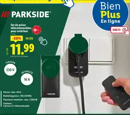 Lidl PARKSIDE Set de prises télécommandées pour extérieur offre