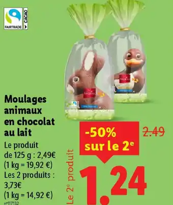 Lidl Moulages animaux en chocolat au lait offre