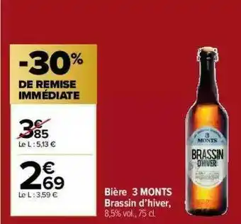 Carrefour Market Bière 3 Monts Brassin D'hiver offre