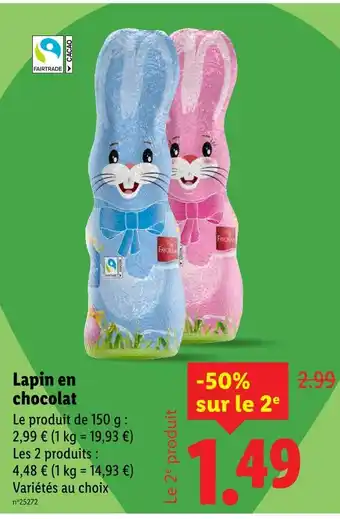 Lidl FAVORINA Lapin en chocolat offre