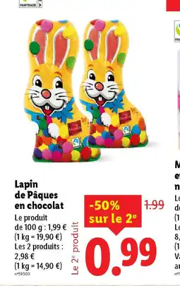 Lidl Lapin de Pâques en chocolat offre