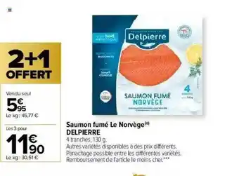 Carrefour Market Saumon Fumé Le Norvège Delpierre offre