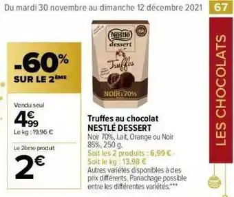 Truffes Au Chocolat Nestlé Dessert