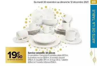Carrefour Market Service Vaisselle 32 Pièces offre