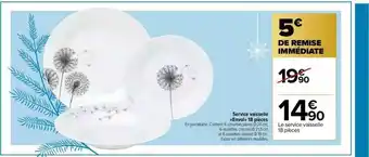 Carrefour Market Service Vaisselle «envol» 18 Pièces offre