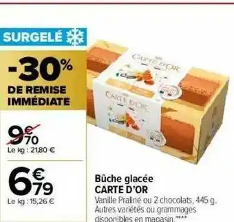 Carrefour Market Bûche Glacée Carte D'or offre