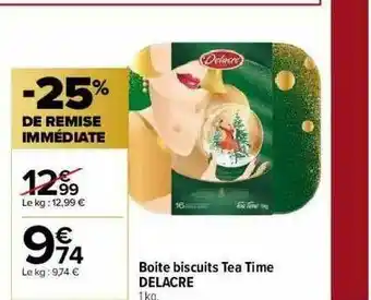 Carrefour Market Boîte Biscuits Tea Time Delacre offre