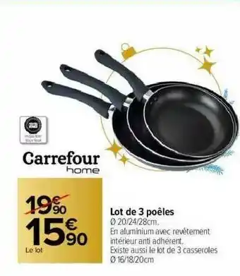 Lot De 3 Poêles