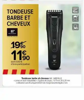 Carrefour Market Tondeuse Barbe Et Cheveux offre