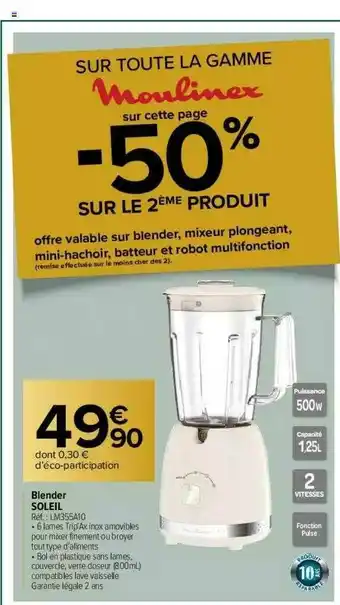 Carrefour Market Blender Soleil offre