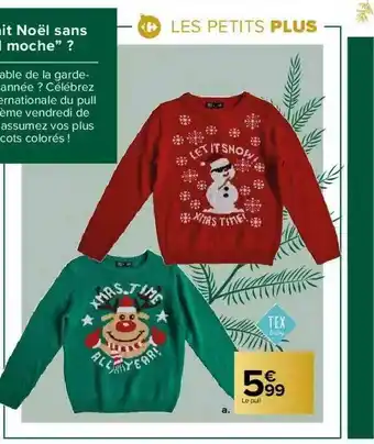 Carrefour Market Le Pull Tex Baby offre