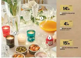 Intermarché Carafe à Décanter Domédia, Bougie Bijoux, Lot De 2 Bougies Yankee Candle offre