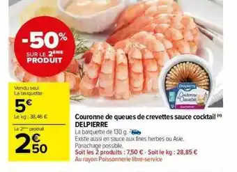 Carrefour Market Couronne De Queues De Crevettes Sauce Cocktail Delpierre offre