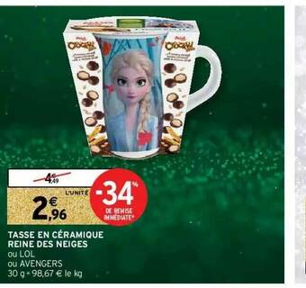 Intermarché Tasse En Céramique Reine Des Neiges offre