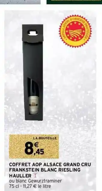 Intermarché Coffret Aop Alsace Grand Cru Frankstein Blanc Riesling Hauller offre