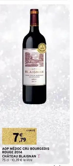 Intermarché Aop Médoc Cru Bourgeois Rouge 2014 Château Blaignan offre
