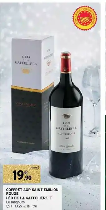 Intermarché Coffret Aop Saint émilion Rouge Léo De La Gaffelière offre