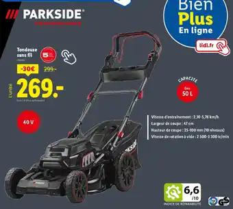 Lidl PARKSIDE® Tondeuse sans fil offre