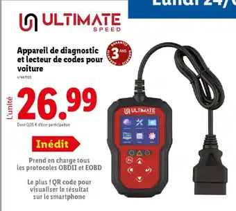 Lidl Appareil de diagnostic et lecteur de codes pour voiture offre