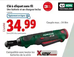 Lidl PARKSIDE Clé à cliquet sans fil offre