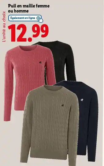 Lidl Pull en maille femme ou homme offre