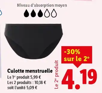 Lidl Culotte menstruelle offre