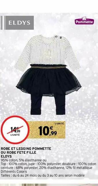 Intermarché Robe Et Legging Pommette Ou Robe Fête Fille Eldys offre