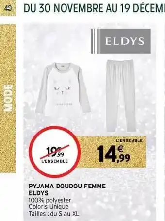 Intermarché Pyjama Doudou Femme Eldys offre