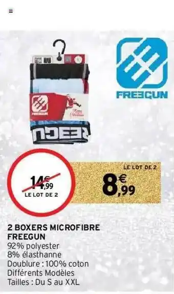 Intermarché 2 Boxers Microfibre Freegun offre