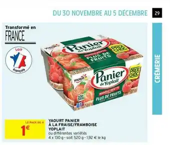 Intermarché Contact Yaourt Panier à La Fraise - Framboise Yoplait offre