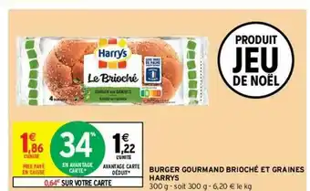 Burger Gourmand Brioché Et Graines Harrys